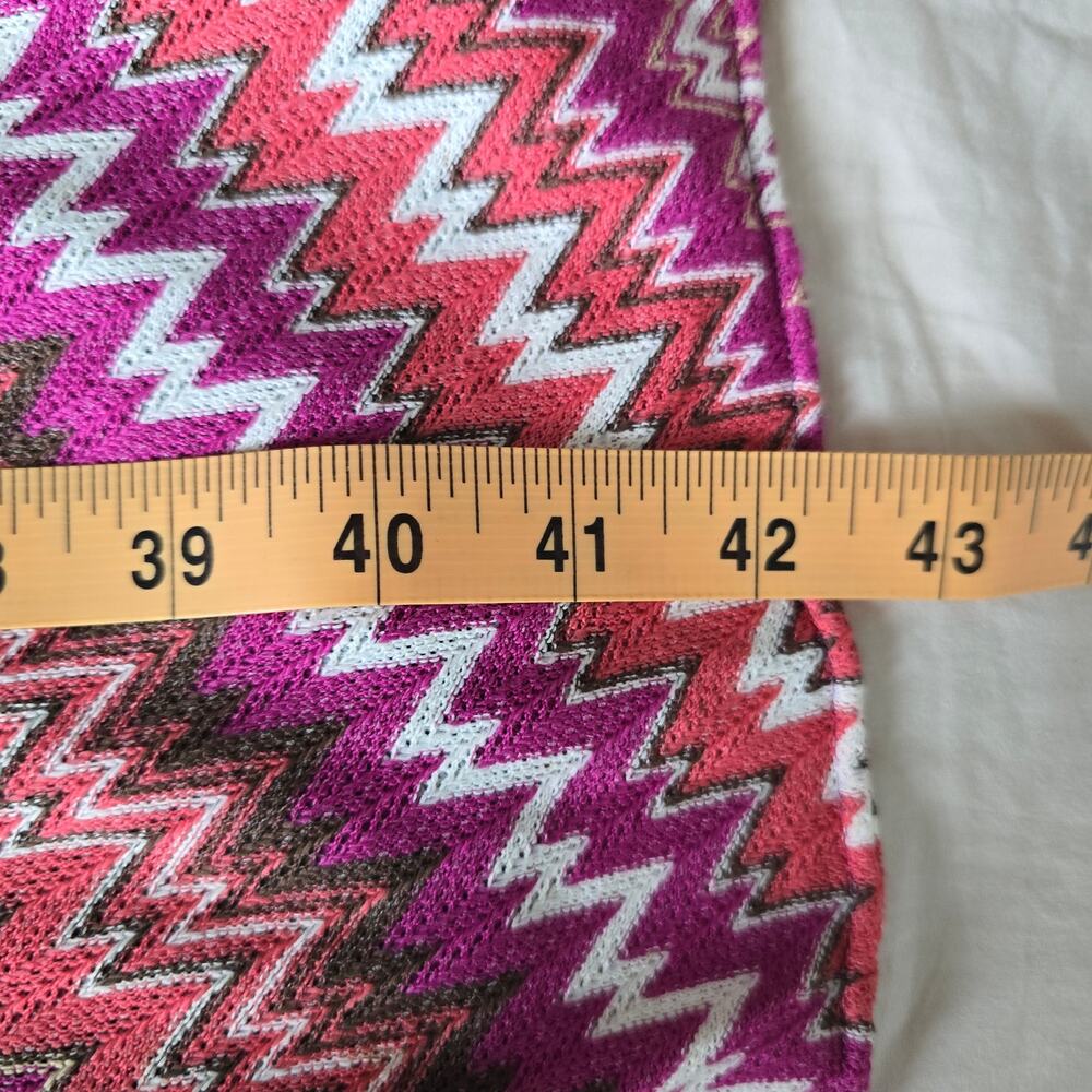 Vintage Kay Unger New York Pink Chevron Knit Midi Dress Size 2 Retro Y2K - Picture 9 of 9